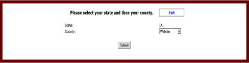 Input: User Must Then Select the County 