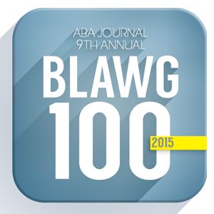 ABA Journal 9th Annual Blawg 100 - 2015 